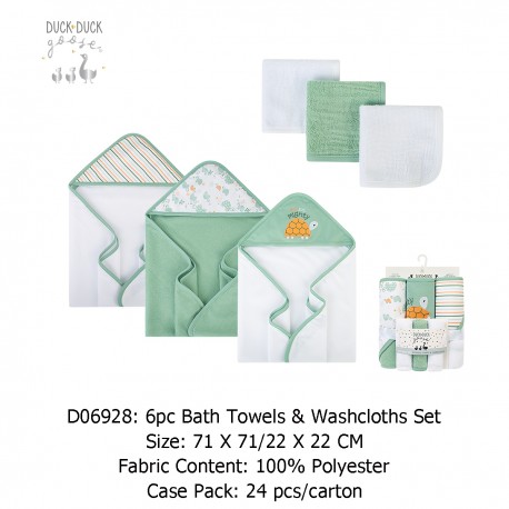 Duck Duck Goose Bath Towels & Washcloths 6pcs Set D06928