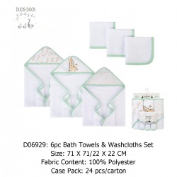 Duck Duck Goose Bath Towels & Washcloths 6pcs Set D06929