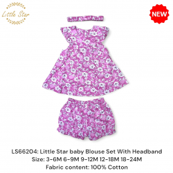 Little Star Baby Blouse Set With Headband LS66204