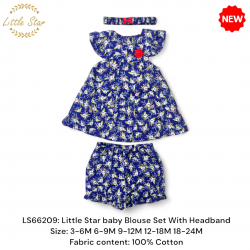Little Star Baby Blouse Set With Headband LS66209