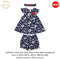 Little Star Baby Blouse Set With Headband LS66210