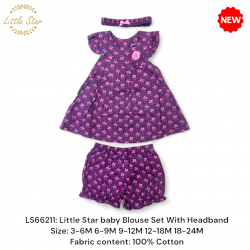 Little Star Baby Blouse Set With Headband LS66211