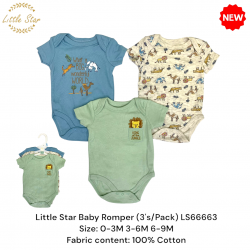 Little Star Baby Romper (3's/Pack) LS66663