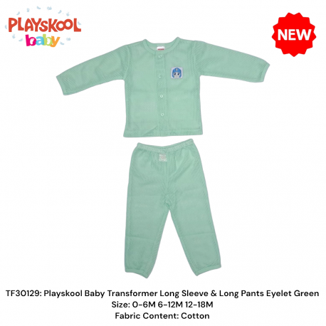 Playskool Baby Transformer Long Sleeve & Long Pant Eyelet Green TF30129