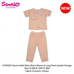 Sanrio Hello Kitty Short Sleeve & Long Pant Eyelet Orange KT30021