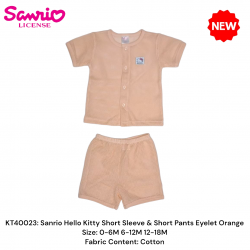 Sanrio Hello Kitty Short Sleeve & Short Pant Eyelet Orange KT40023