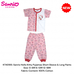 Sanrio Hello Kitty Pyjamas Short Sleeve & Long Pant Set KT40185