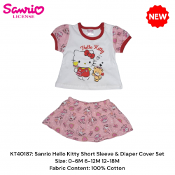Sanrio Hello Kitty Pyjamas Short Sleeve & Diaper Cover Set KT40187