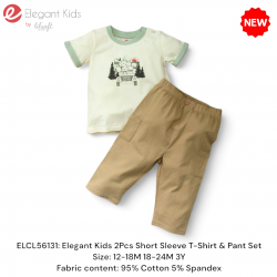 Elegant Kids 2Pcs Short Sleeve T-Shirt & Pant Set ELCL56131