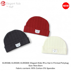 Elegant Kids 1Pcs Hat In Printed Polybag EL9106 Black/ Red/ White