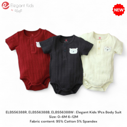 Elegant Kids 1Pcs Body Suit ELBS56388 Red/ Black/ White