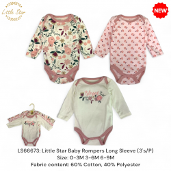 Little Star Baby Rompers Long Sleeve (3\'s/P) LS66673
