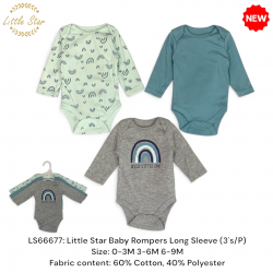 Little Star Baby Rompers Long Sleeve (3\'s/P) LS66677