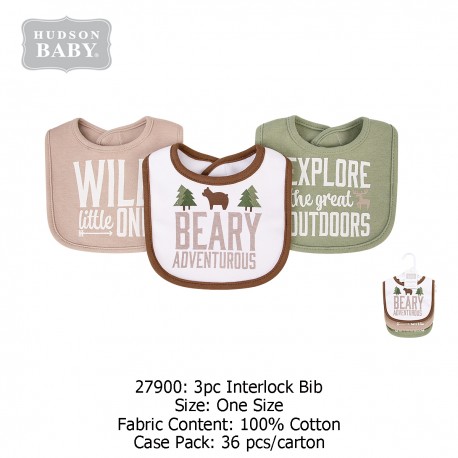 Hudson Baby 3Pcs Interlock Bibs 27900