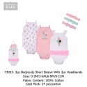 Hudson Baby 3Pcs Bodysuits Short Sleeve With 3Pcs Headbands 73033