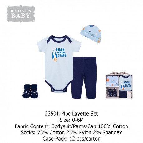 Hudson Baby Layette Set (4\'s/Pack) 23501