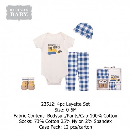 Hudson Baby Layette Set (4\'s/Pack) 23512