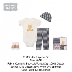 Hudson Baby Layette Set (4\'s/Pack) 23513