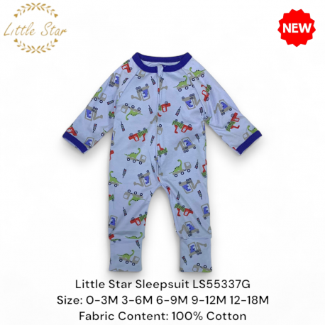 Little Star Baby Zips Sleepsuit LS55337G