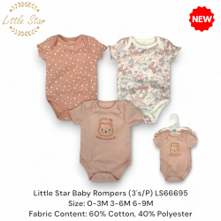 Little Star Baby Rompers (3\'s/P) LS66695