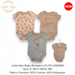 Little Star Baby Rompers (3\'s/P) LS66696