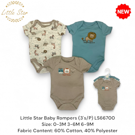 Little Star Baby Rompers (3\'s/P) LS66700