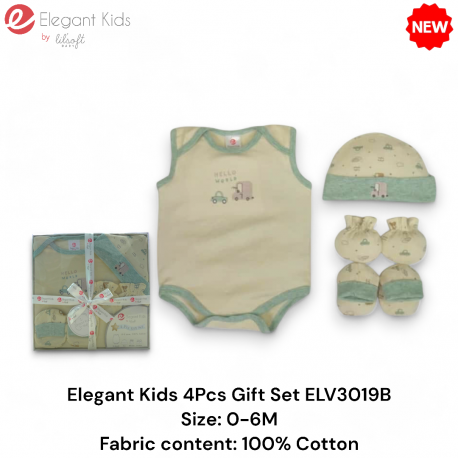 Elegant Kids 4Pcs Baby Gift Set ELV3019B/ELV3019P