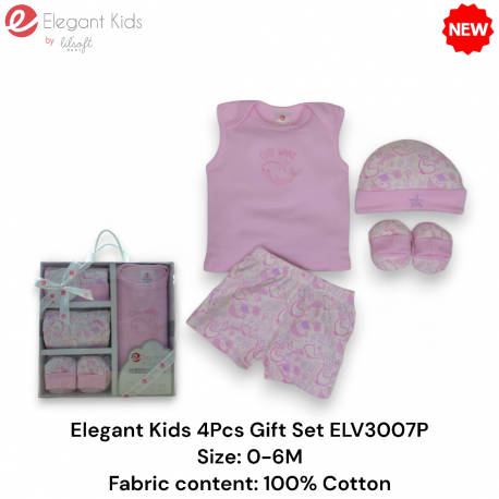 Elegant Kids 4Pcs Baby Gift Set ELV3007P/ELV3007B