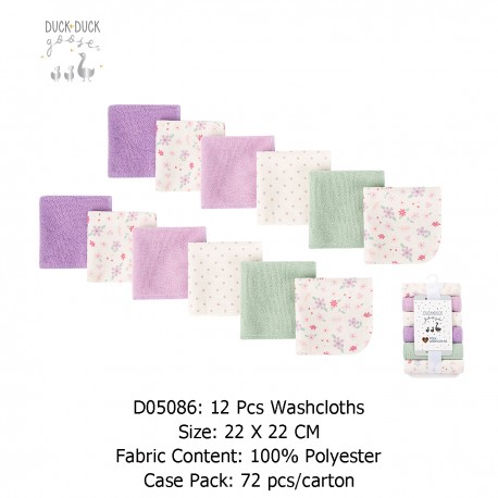 Duck Duck Goose Washcloths (12 Pcs) D05086