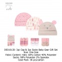 Duck Duck Goose 3Pc Caps & 3Pc Socks Baby Gear Gift Set D50101JD