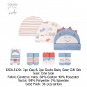 Duck Duck Goose 3Pc Caps & 3Pc Socks Baby Gear Gift Set D50151JD