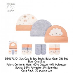 Duck Duck Goose 3Pc Caps & 3Pc Socks Baby Gear Gift Set D50171JD