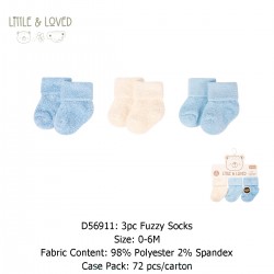 Little & Loved 3Pc Fuzzy Socks D56911