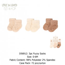 Little & Loved 3Pc Fuzzy Socks D56912