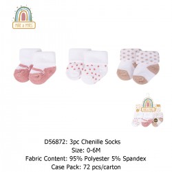 Millie & Myles 3Pc Chenille Socks D56872