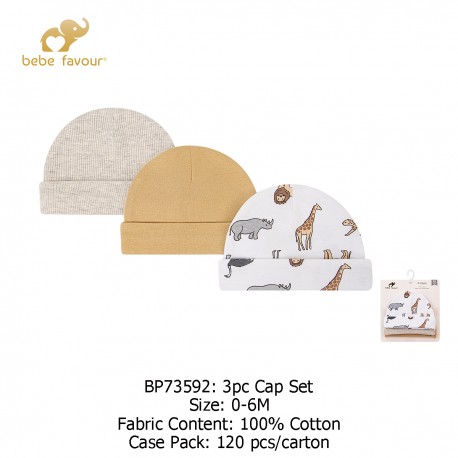 Bebe Favour Baby Cap Set (3\'s/Pack) BP73592