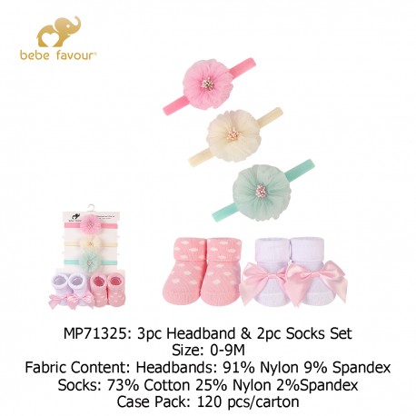 Bebe Favour 3Pc Headband & 2Pc Socks Set MP71325