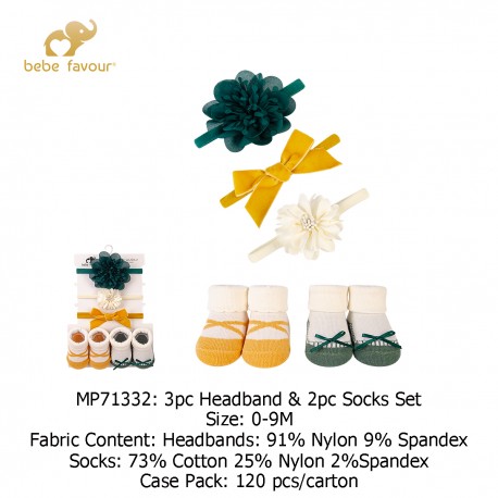 Bebe Favour 3Pc Headband & 2Pc Socks Set MP71332