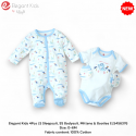 Elegant Kids 4Pcs LS Sleepsuit, SS Bodysuit, Mittens & Booties ELS456376