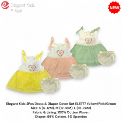 Elegant Kids 2Pcs Dress & Diaper Cover Set EL5777