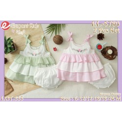 Elegant Kids 2Pcs Dress & Diaper Cover Set EL5780