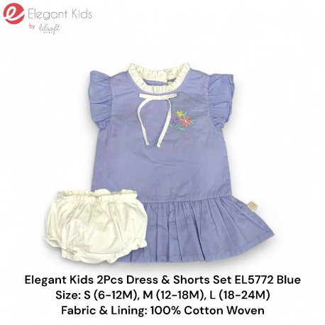 Elegant Kids 2Pcs Dress & Shorts Set EL5772