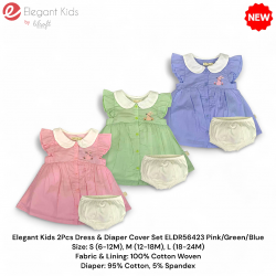 Elegant Kids 2Pcs Dress & Diaper Cover Set ELDR56423