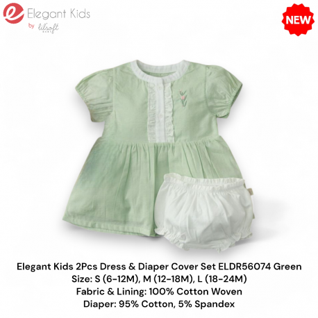 Elegant Kids 2Pcs Dress & Diaper Cover Set ELDR56074