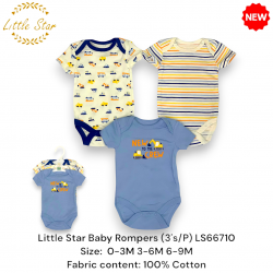 Little Star Baby Rompers (3\'s/P) LS66710