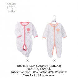 Duck Duck Goose 1Pcs Sleepsuit (Buttons) D00419A/D00419B