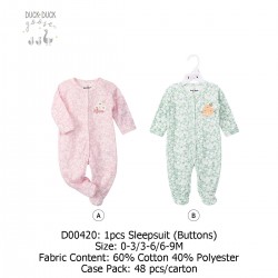 Duck Duck Goose 1Pcs Sleepsuit (Buttons) D00420A/D00420B