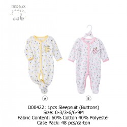 Duck Duck Goose 1Pcs Sleepsuit (Buttons) D00422A/D00422B