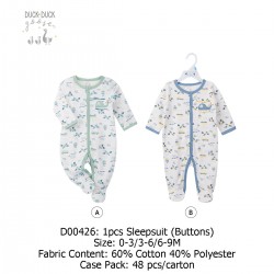 Duck Duck Goose 1Pcs Sleepsuit (Buttons) D00426A/D00426B