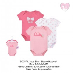 Princess Rose 3Pc Short Sleeve Bodysuit D03574